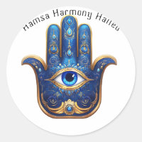 Main bleue orange avec symbole de l'oeil mal