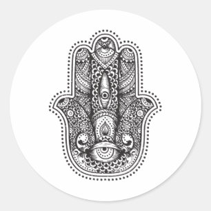 Sticker Rond Main de Hamsa de Fatima Symbole islamique oriental