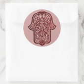 Sticker Rond Main de henné de Hamsa (Rouge) (Sac)