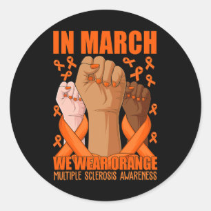 Sticker Rond Main En Mars Nous Portons Orange Ms Multiple Scler