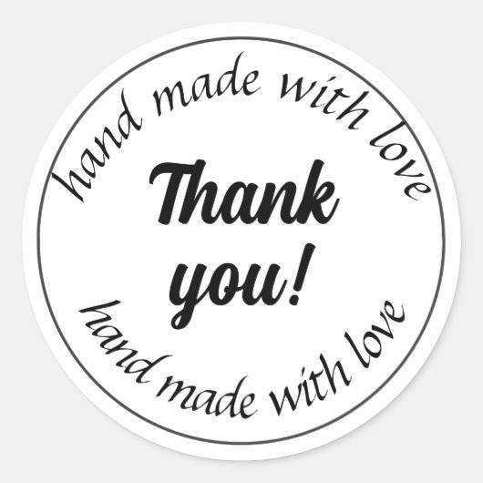 Sticker Rond main faite avec amour (Devant)