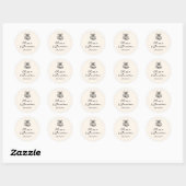 Sticker Rond Main noire Cream tiré Mariage irky (Feuille)