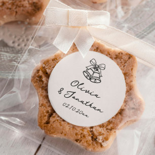 Sticker Rond Main noire Cream tiré Mariage irky