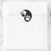 Sticker Rond Main Paw Yin Yang (Sac)