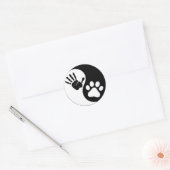 Sticker Rond Main Paw Yin Yang (Enveloppe)