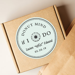 Sticker Rond Main Rustique Tiré Esprit Donut Si Je Fais Mariage