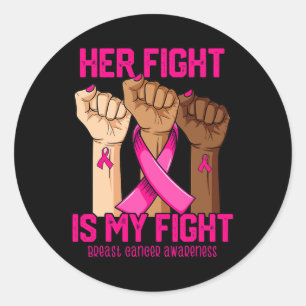 Sticker Rond Main Son Combat Est Mon Combat Conscience Du Cance
