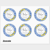 Sticker Rond Main Squeeze Citron & Carrelage Douche Merci Favor (Feuille)