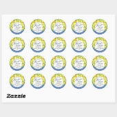 Sticker Rond Main Squeeze Lemons Fête des mariées italienne cla (Feuille)