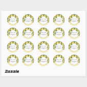 Sticker Rond Main Squeeze Lemons Tropical Adresse de retour (Feuille)