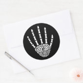 Sticker Rond Main squelette spirale (Enveloppe)