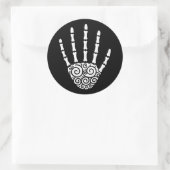 Sticker Rond Main squelette spirale (Sac)