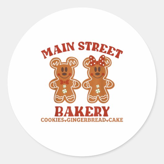 Sticker Rond Main Street Bakery Cookies Gingerbread Cake Christ (Devant)