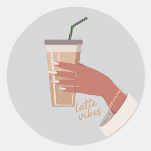 Sticker Rond Main tenant une tasse de café