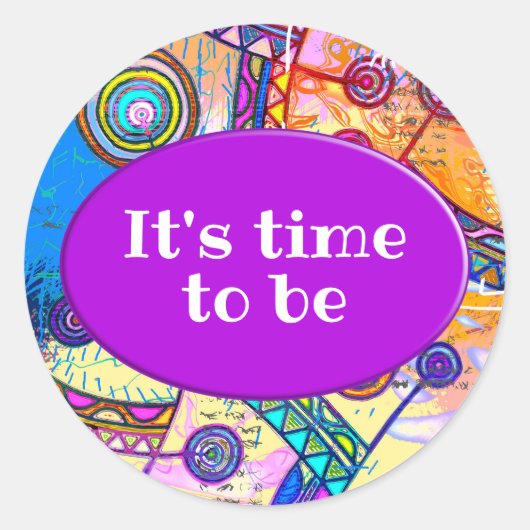 Sticker Rond Main tirée par EDDArt - Échelle de rêve 1 (Devant)