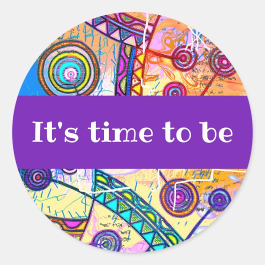 Sticker Rond Main tirée par EDDArt - Échelle de rêve 1 (Devant)