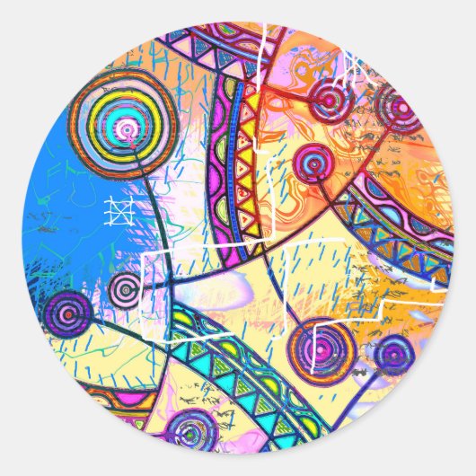 Sticker Rond Main tirée par EDDArt - Échelle de rêve 1 (Devant)