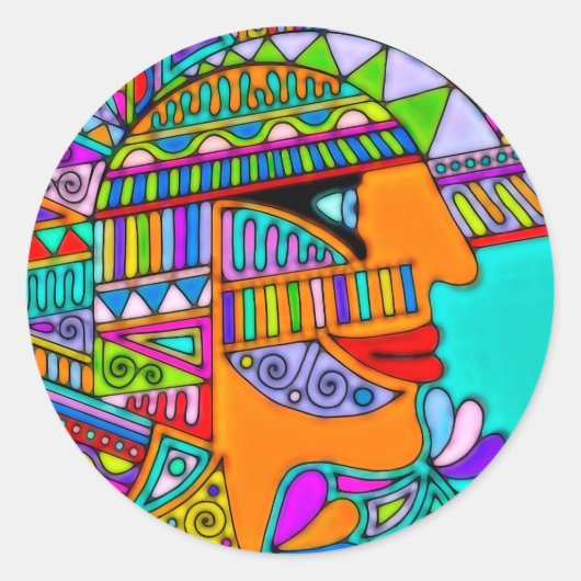 Sticker Rond Main tirée par EDDArt - Pharaon 1 (Devant)