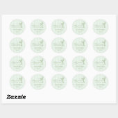 Sticker Rond Main Verte Tirée Un Tini Un Baby shower (Feuille)