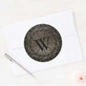 Sticker Rond Main Whimsical Formal tiré Mariage noir et or (Enveloppe)
