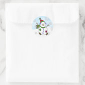 Sticker Rond Main Whimsical tiré Snowman (Sac)