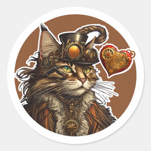 Sticker Rond Maine Coon (Devant)