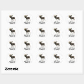 Sticker Rond Maine Moose (Feuille)