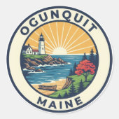 Sticker Rond Maine Ogunquit Travel (Devant)