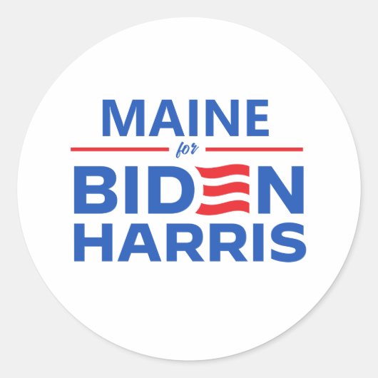 Sticker Rond Maine pour Biden Harris (Devant)