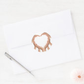 Sticker Rond Mains d'amour (Enveloppe)