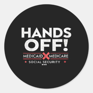 Sticker Rond Mains De Manifestation Sécurité Sociale Et Medicar