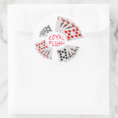 Sticker Rond Mains de poker - Royal Flush (Sac)