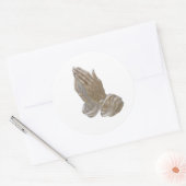 Sticker Rond Mains de prière peintes (Enveloppe)