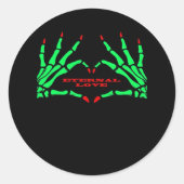 Sticker Rond Mains de squelette - Drôle Halloween (Devant)