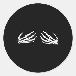 Sticker Rond Mains de squelette sur la poitrine Costume d'Hallo