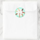 Sticker Rond Mains diverses (Sac)