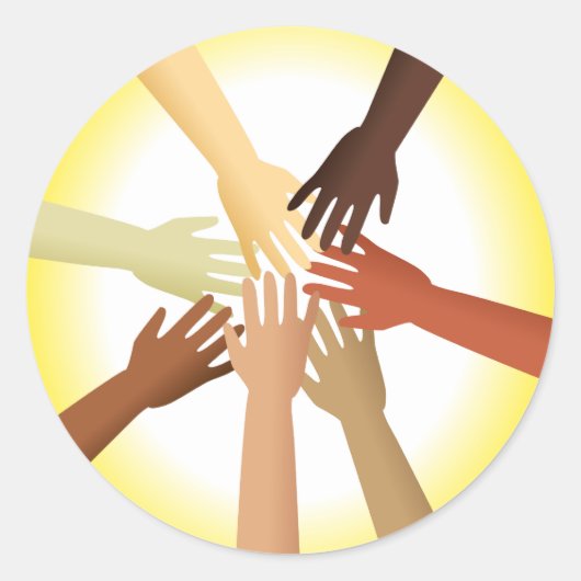 Sticker Rond Mains diverses (Devant)