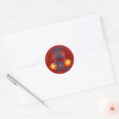 Sticker Rond Mains Reiki | brillance rouge (Enveloppe)