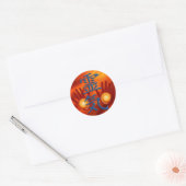 Sticker Rond Mains Reiki | feu rouge (Enveloppe)