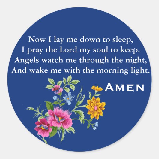 Sticker Rond Maintenant Je Me Pose Pour Dormir Arrière - plan B (Devant)