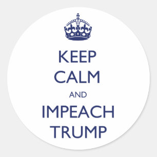 Sticker Rond Maintenez le calme et impactez Trump