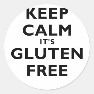 Sticker Rond Maintenez le calme son gluten libre