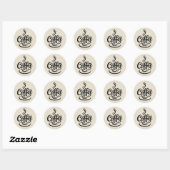 Sticker Rond Mais d'abord Café | Typographie de script moderne (Feuille)