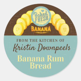 Sticker Rond Maison à pain de banane en conserve de la cuisine 