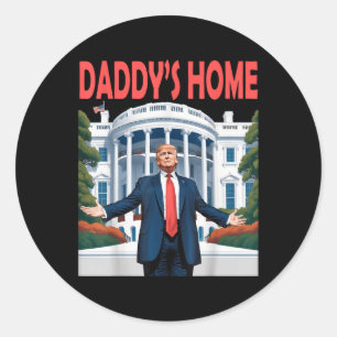 Sticker Rond Maison Blanche de Trump Daddy