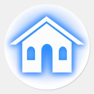 Sticker Rond maison bleue de lueur