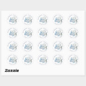 Sticker Rond Maison Blue Snowman Adresse de retour de Noël (Feuille)