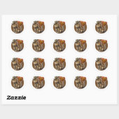 Sticker Rond Maison Chat (Feuille)