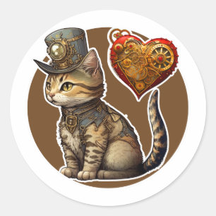 Sticker Rond Maison Chat