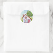 Sticker Rond Maison couleur aquarelle (Sac)